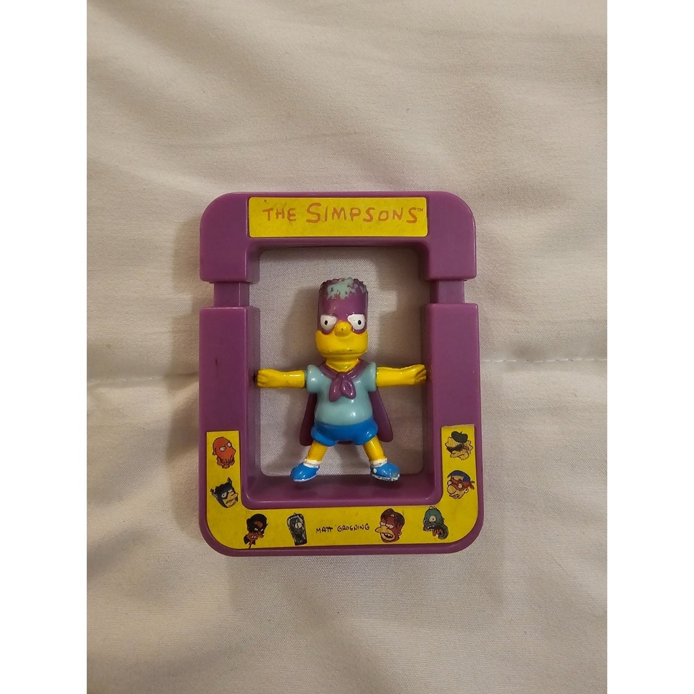 1997 The Simpsons Bartman Bart Figure in Purple Frame Mattel – Damaged / For Par